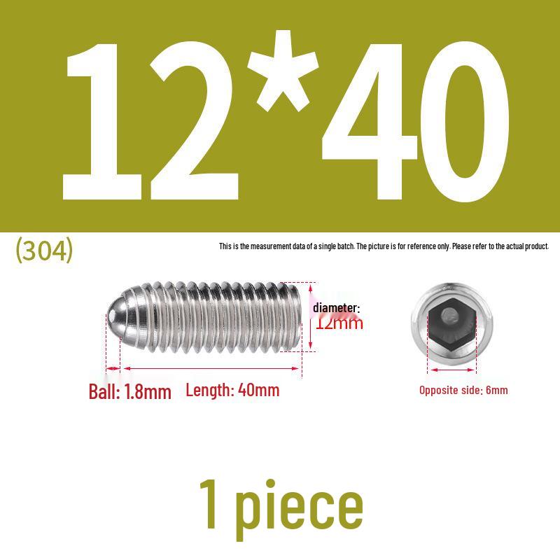 Stainless Steel Ball Plunger Set: M2.5-M16 Ball Screw Positioning Spring Plunger