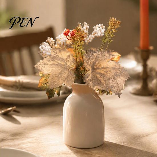Autumn Floral Decorations Artificial Sunflower Maple Leaf Bouquet, Fall Flowers, Realistic Silk Faux Leaves for Vase Flower Thanksgiving Table Mantel