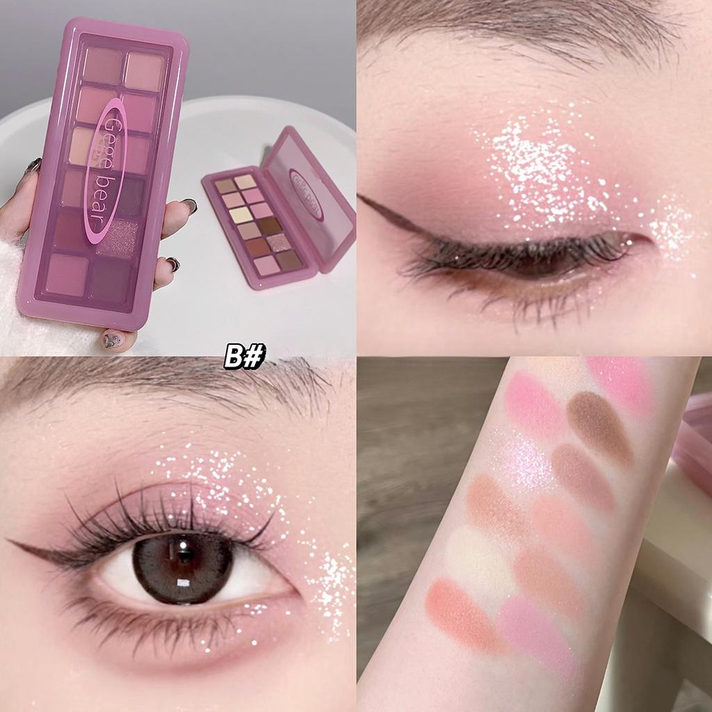 Twelve-color Eyeshadow Matte Matte Pearlescent Fine Shimmer Long-lasting Earth-color Eyeshadow Palette