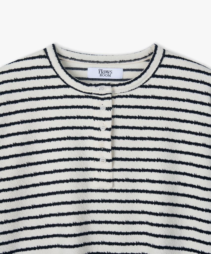 Peullojeulum Stripe Noise Henleyneck Black