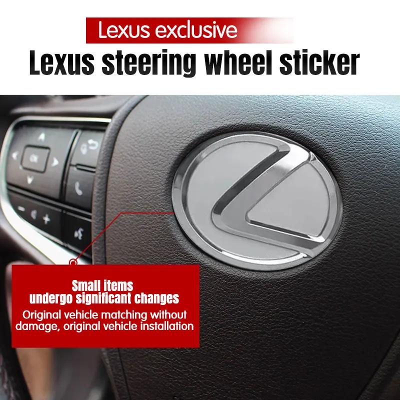Adesivos de metal de alto padrão com processo galvanizado para o logotipo do volante 64mm 77mm para Lexus ES240 ES250 IS250 LX460 RX270 RX300 RX350