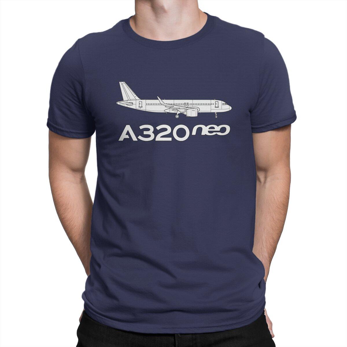

2025 new model Airbus Creative TShirt for Men A320 neo Outline Round Collar Basic T Shirt Gift Clothes Streetwear 4XL