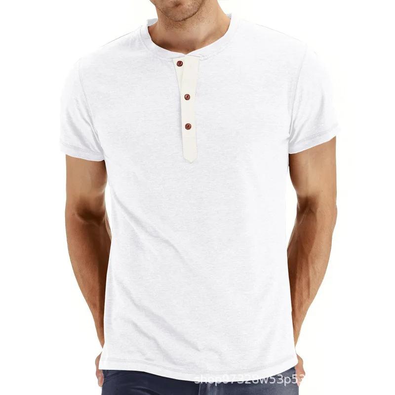 Mens Fashion Casual Front Placket Basic Long/Short Sleeve T-Shirts
