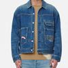 EVISU Denim Jackets Men's Denim Blue Lapel Moderate Straight Fit 2ESHTM2DJ708LFCT