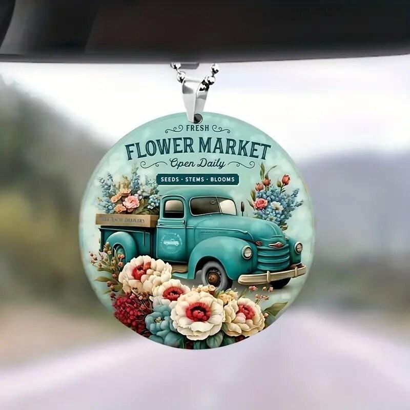 Car Acrylic Playful Floral Charm For Stylish And Fun Interior Decoration Solutions