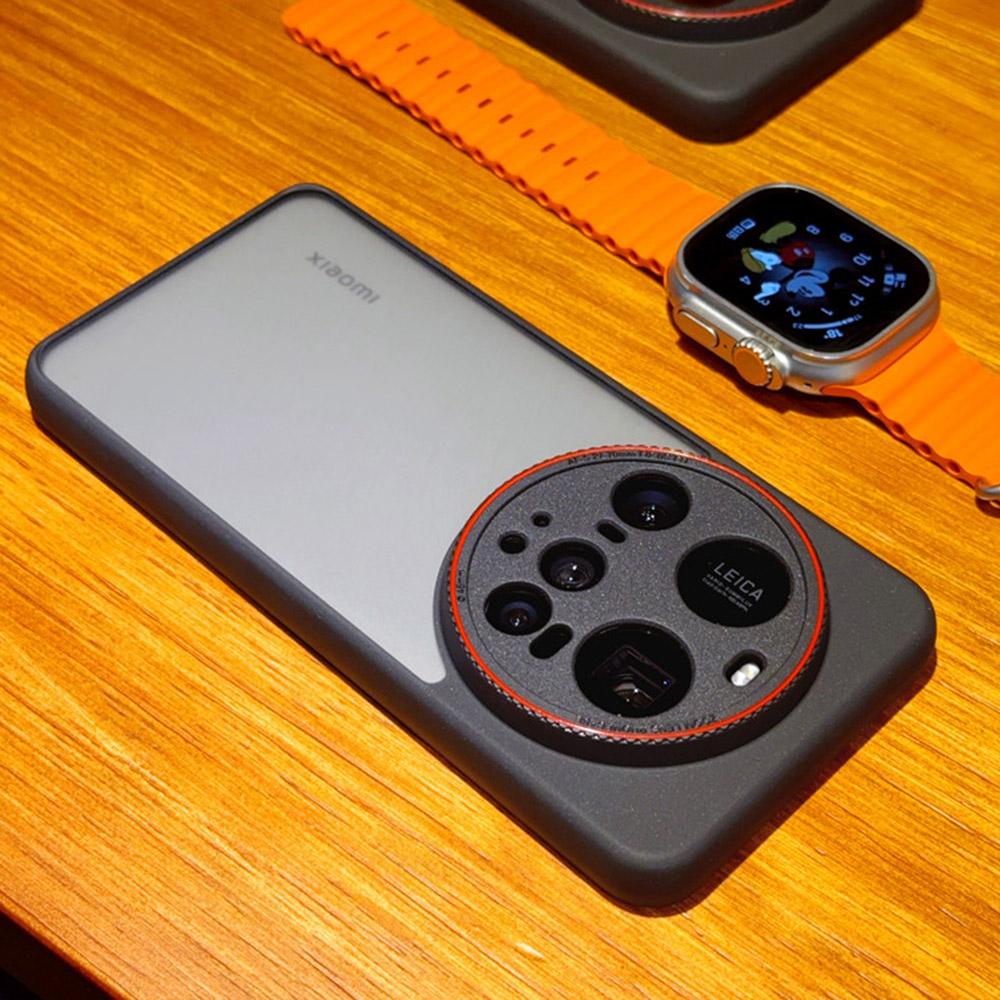 Pentru Husă Xiaomi 15 Ultra Inel Obiectiv Roșu Antișoc TPU+PC Translucidă Acoperire Telefon