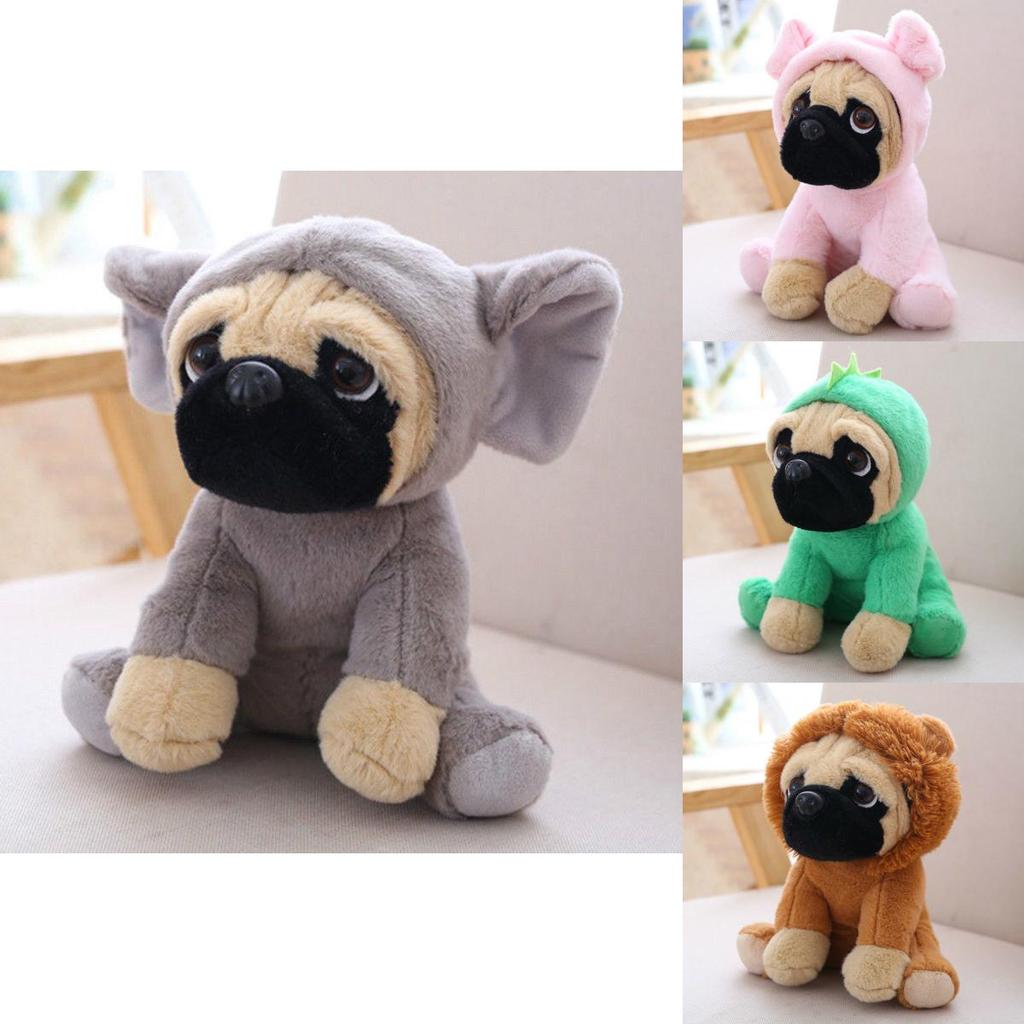 Adorable Large Plush Toys 8" Pug Dog In 7 Unique Costumes Cuddly Soft Toy