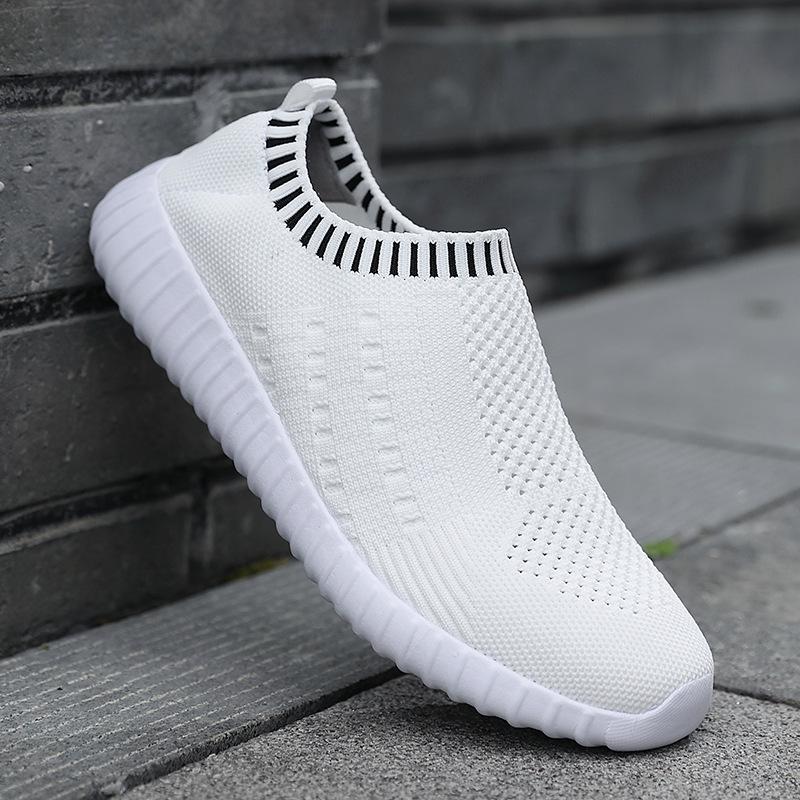 Women's 2025 Spring/Summer Mesh Slip-On Running Shoes - Breathable Knit Sports Shoes for Girls