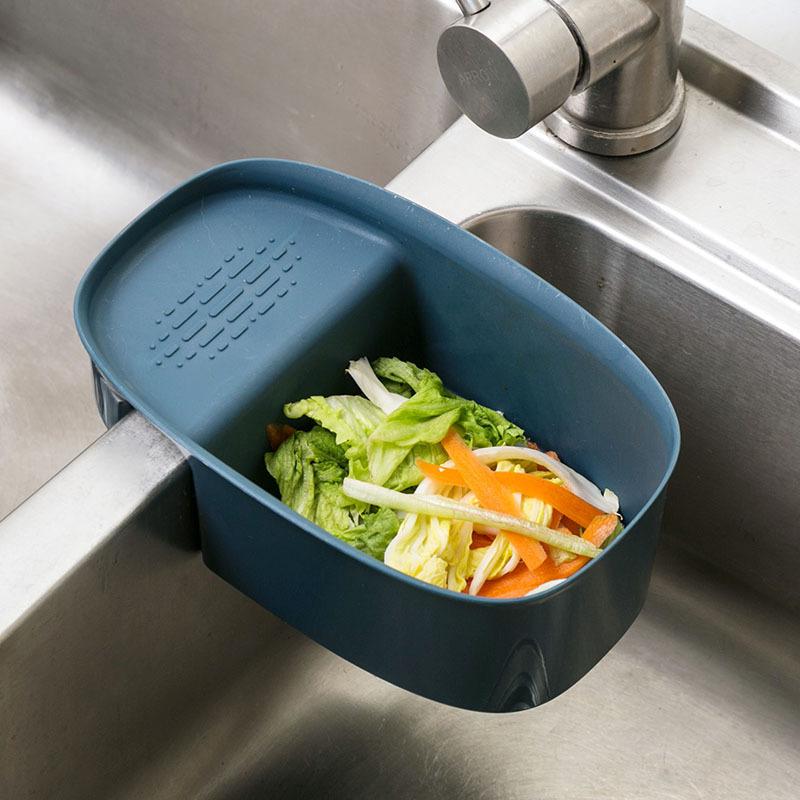 Kitchen Waste Drain Basket Supplies Rack Household Large-scale Sink Drain Hanging Basket Pool Vegetable Drain Rack Storage Rack