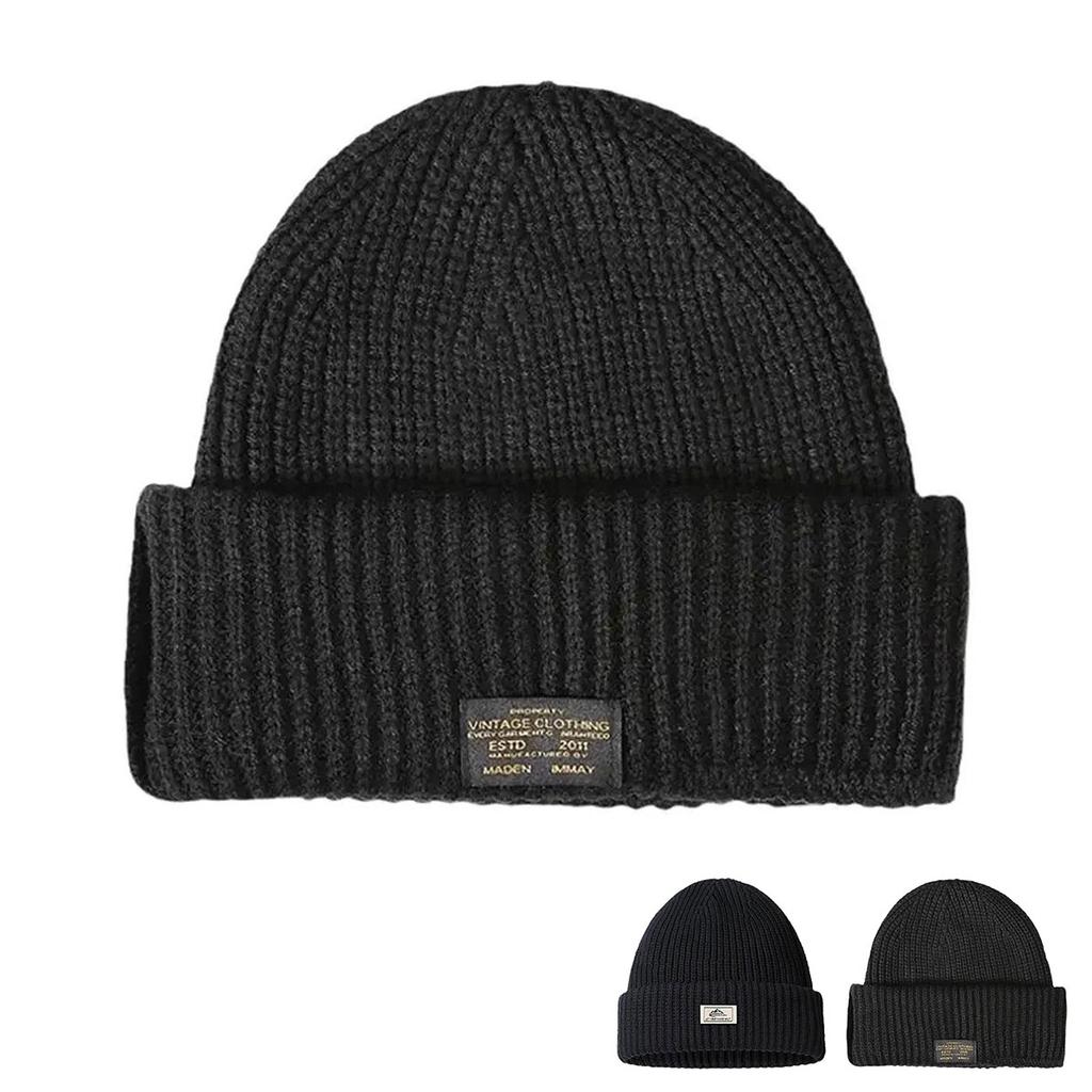 Dual Purpose Barak Hat Fashion Letter Labeled Woolen Hats Men Hip Hop Cap Knitted Caps for Autumn and Winter