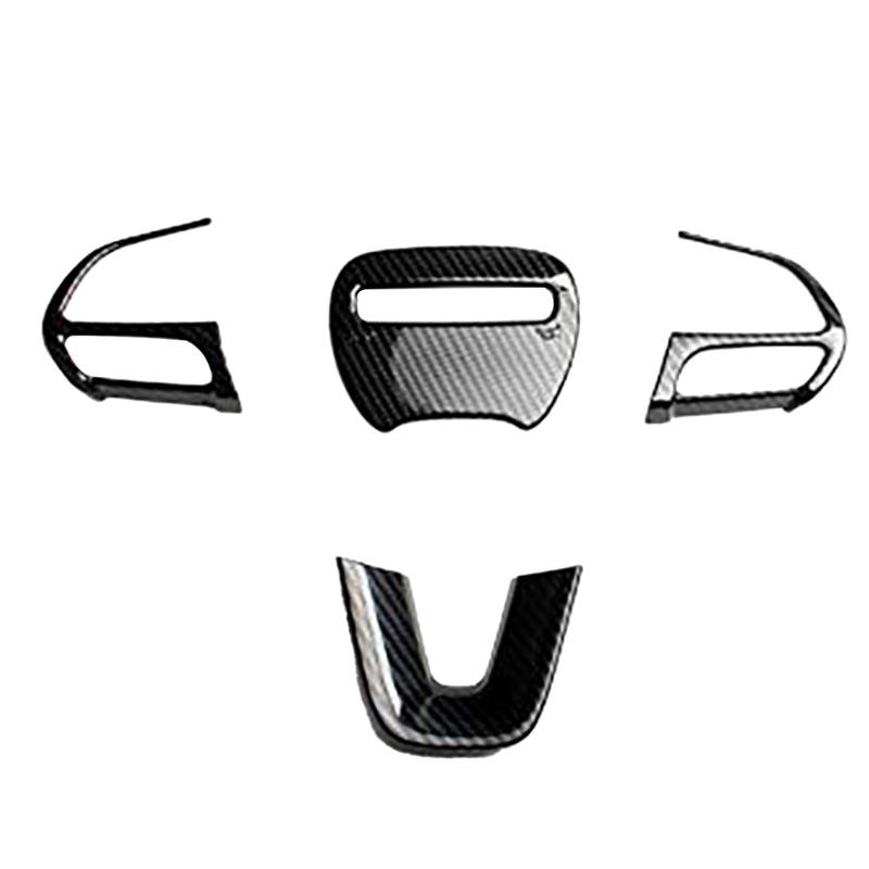 4pcs Car Steering Wheel Cover Decor Trim Stickers For Dodge Challenger Charger Durango 2014 2015 2016 2017 2018