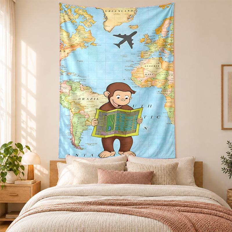 Curioso George Tapestry highquality for decorating living room bedroom dorm walls ideal as bedroom wallart orholiday gift