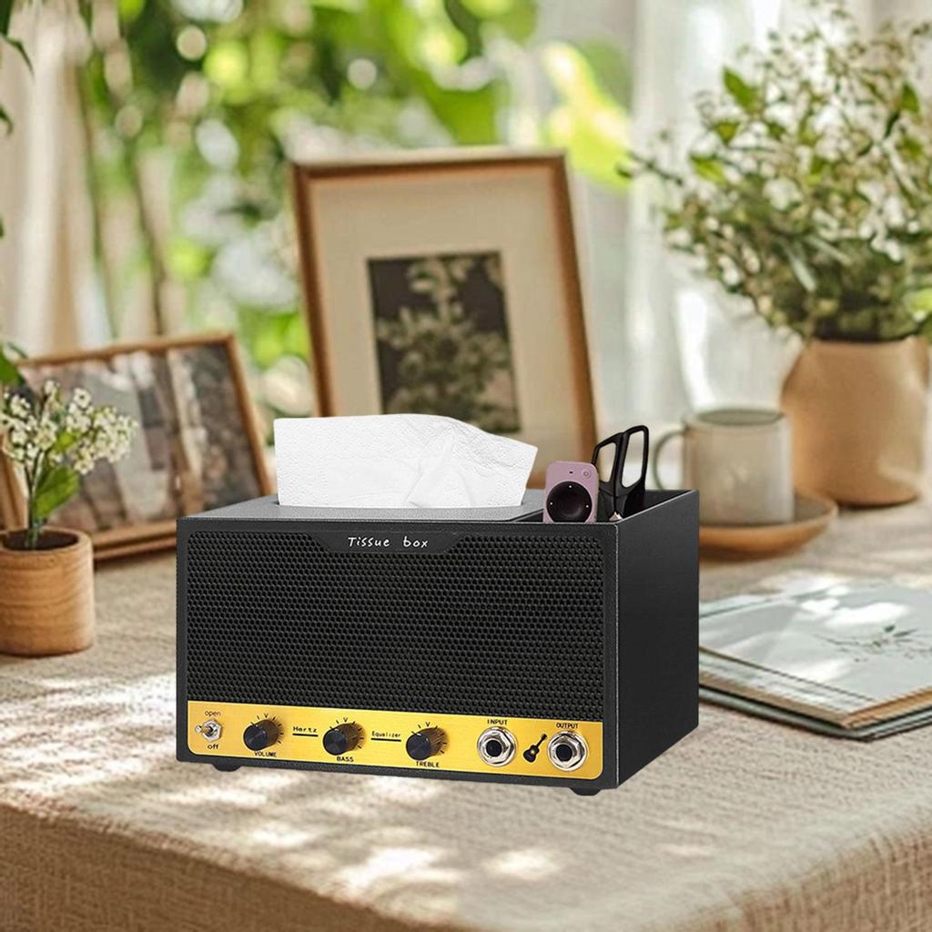 Tissue Box Cover Tissue Box Holder Creative Retro Design Guitar Picks Holder Multifunction Storage Decorative for Bedroom