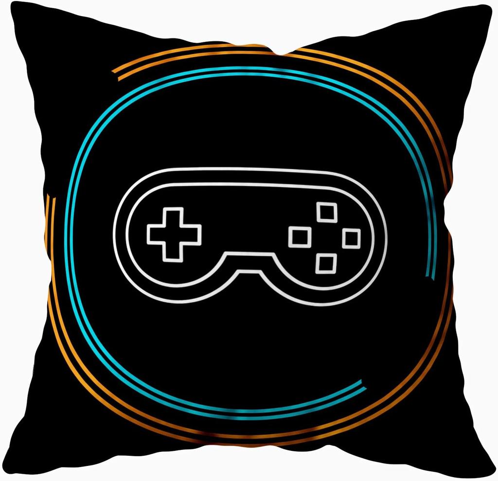 Gamer Game Controller Joypad Joystick Kissenbezug rot kariert Dekokissenbezüge 45x45cm Game Stick Play Video Shirt Druck