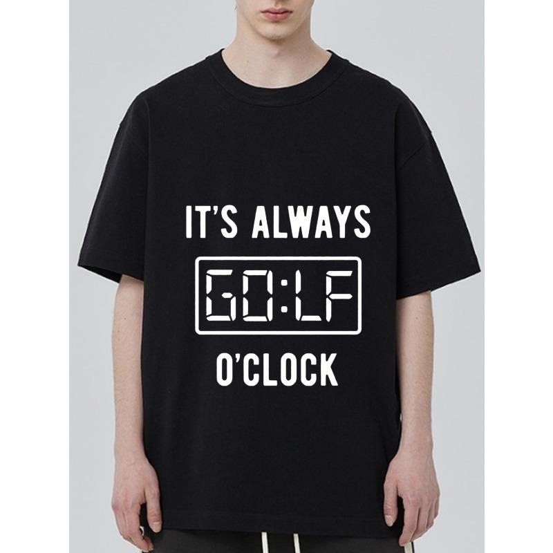 

Черная футболка с принтом цифровых часов «Its Always Golf Oclock» для повседневной носки и любителей гольфа XXXXL чёрный