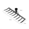 Multi-Tooth Iron Rake for Leveling and Raking Soil in Gardens and Agriculture