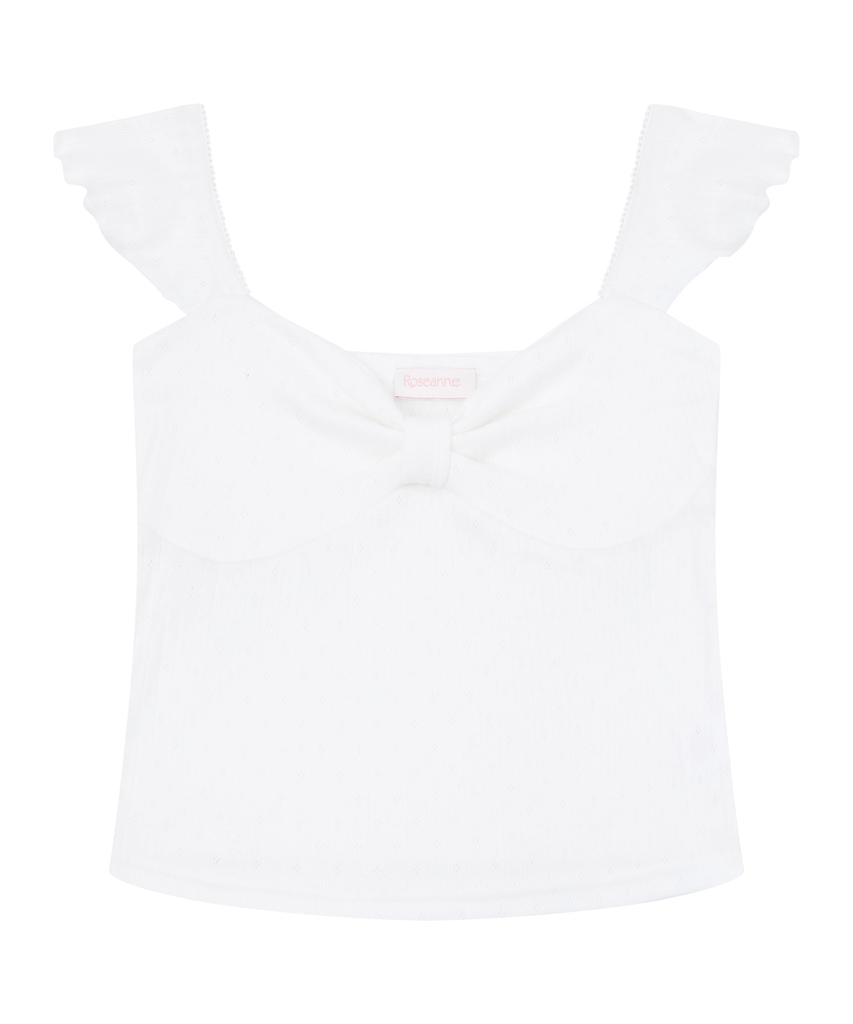 Lojanneu Sugar Cake Ribbon Top (Sugar White)
