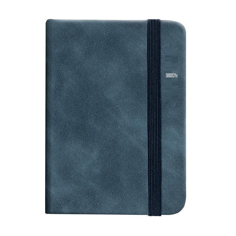 Sijin A7 Leather Hardbound Notebook with Elastic Band - Portable Pocket Planner for On-the-Go Note-Taking