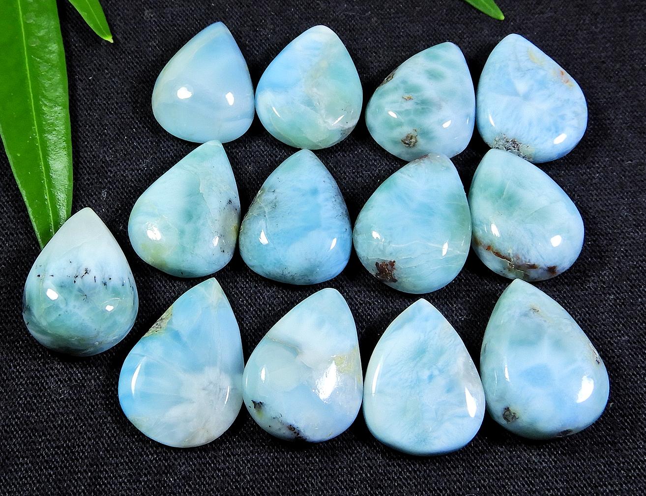 

РЕДКОЕ~ 13 шт. кольцо с натуральным ларимаром пектолитом размер груша драгоценный камень лот 12X16MM RQ-608