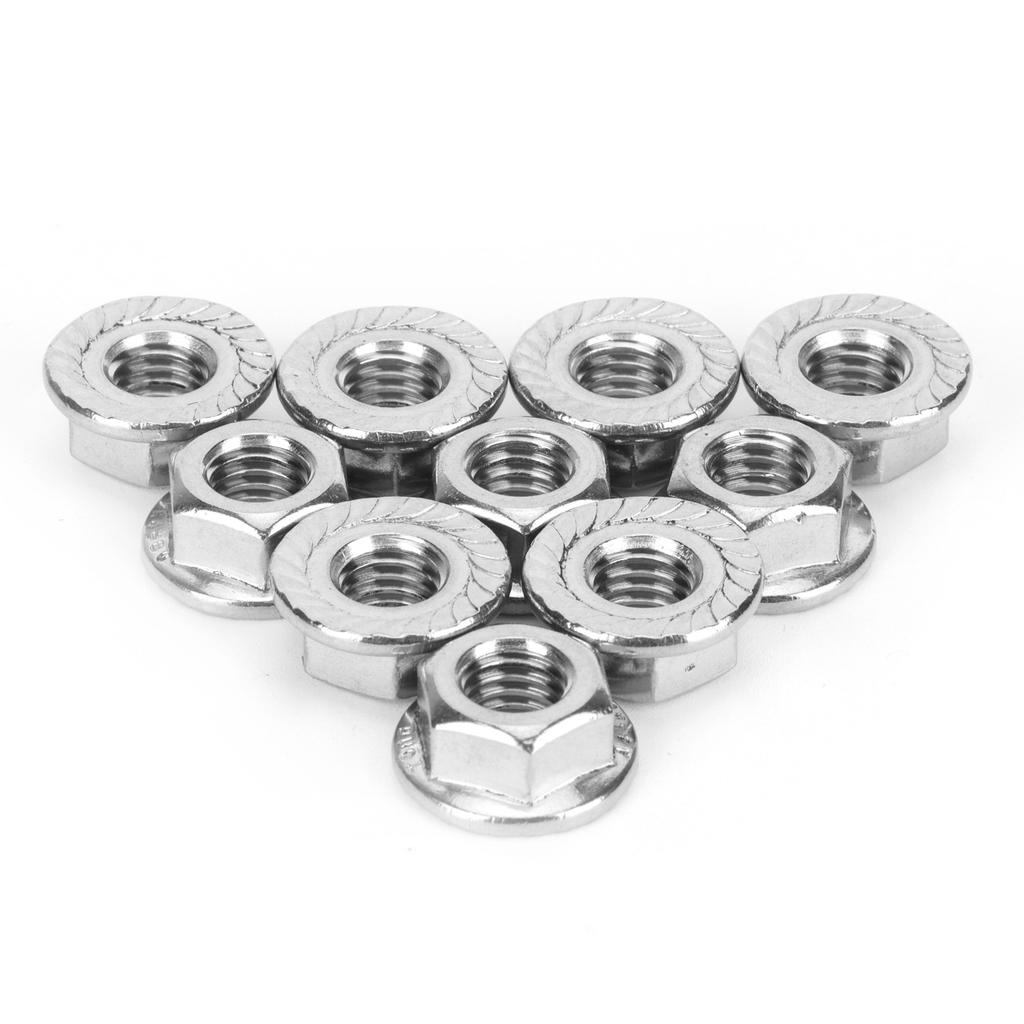 25Pcs Flange Nut Corrosion Resistant Stainless Steel Nuts Greenhouse Supplies AccessoriesM8