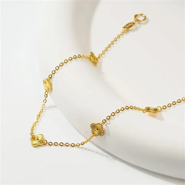 18K Golden Clover Chain Bracelet