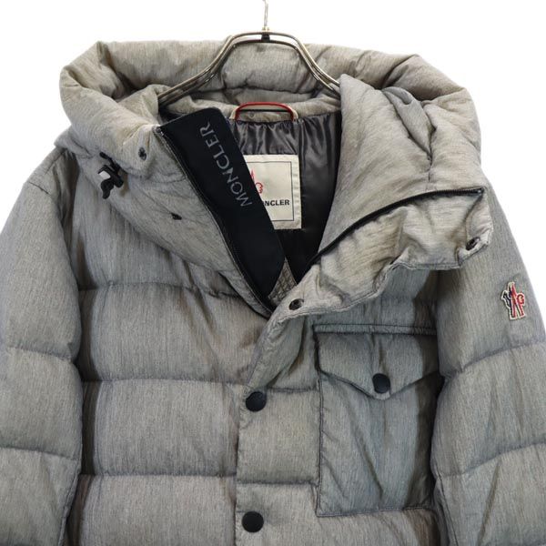 Moncler Logo Embroidery Down Jacket 4 Gray Men's Used