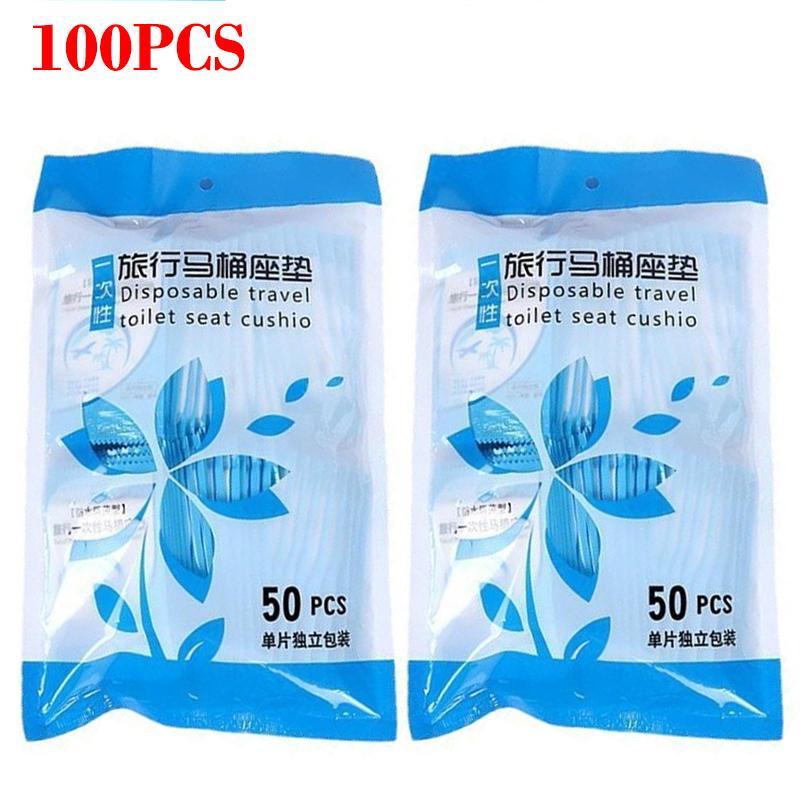 50/100PCS Disposable Toilet Seat Cover Portable Toilet Seat Mat for Travel Hotel Toilet Protective Mat Bathroom Accessories