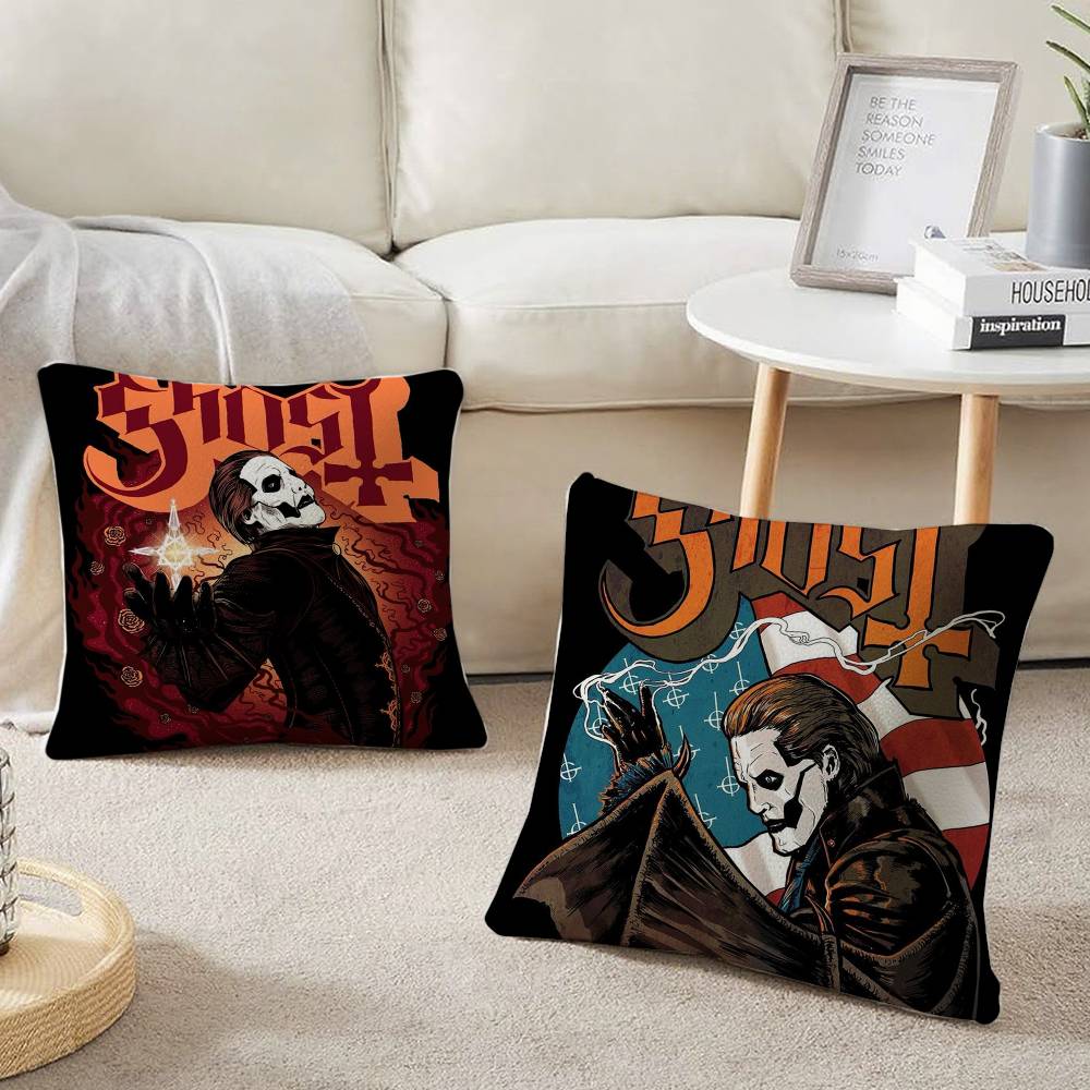 Rock Band Pillow Covers G-GhostS Band Cartoon Pillow Case Home Decor Throw For Sofa Bed Car Room Decor Gift Idea