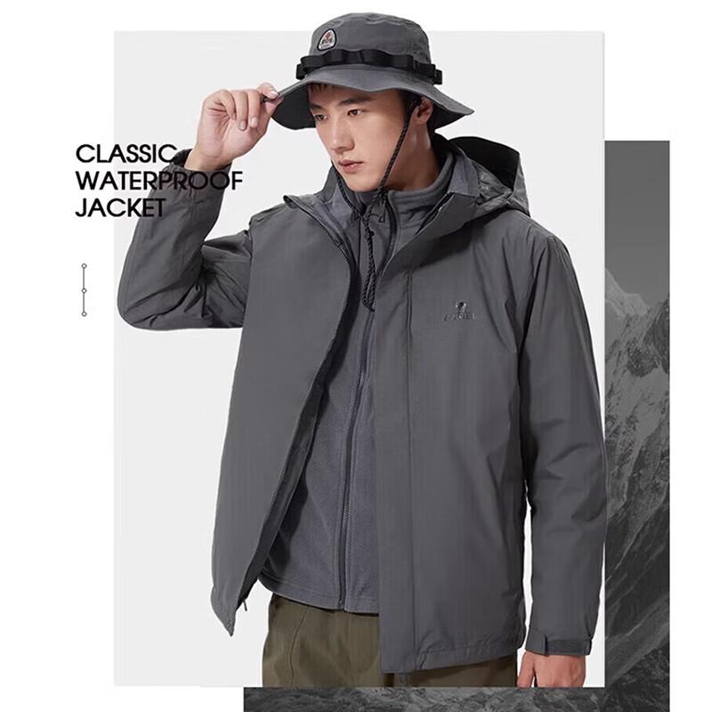 CAMEL Men s 3-in-1 Outdoor Windproof Warm Jacket M