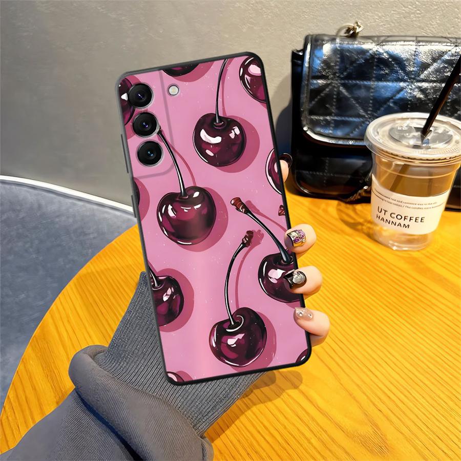 Case for Samsung Galaxy A13 A20 A16 A40 A12 A70 A15 A17 A50 A04 A06 A05 Funda Phone Cover Cherry Pattern