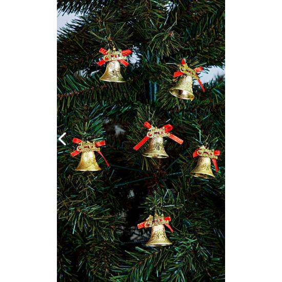 Novoroční 6dílná ozdoba na vánoční zvoneček 5 cm