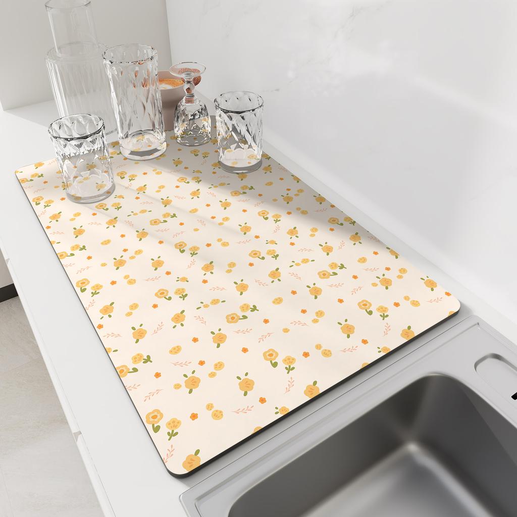 Super Absorbent Kitchen Dish Drying Mats Non-slip Coffee Drain Pad Quick Dry Tableware Kitchen Faucet Placemat Dinnerware