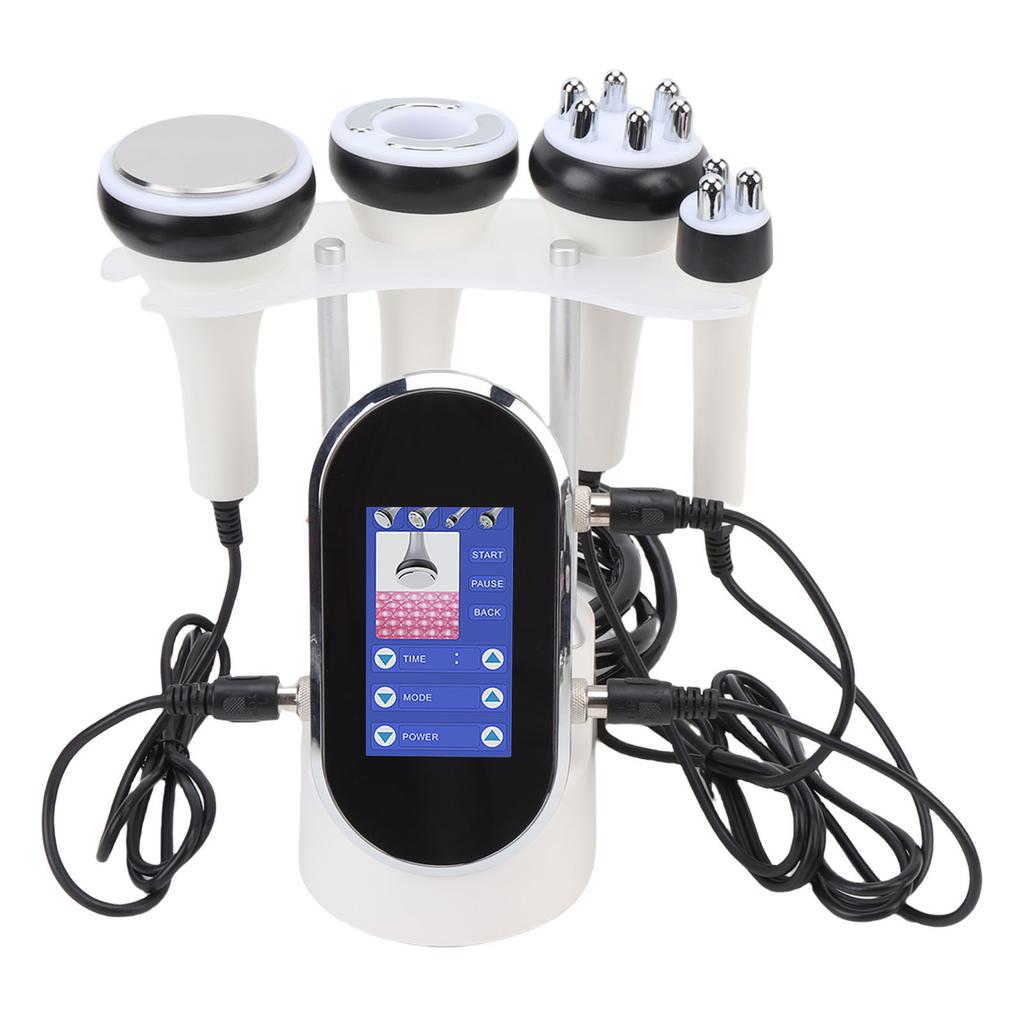 4 In 1 RF Cavitation Machine Fat Reduction Radio Frequency LED Body Slimming Machine with 4 Function Heads for Home Spa