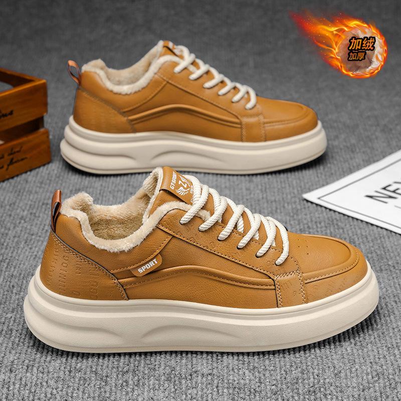 Shoes winter new fleece thickened warm cotton shoes commuter retro sports casual board shoes 39