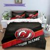 Custom Name New Jersey Devils Pattern Bedding Quilt Set  Home Decoration  Gift (1 * duvet cover + 2 * pillowcase  without core)