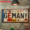 Printing, , Vintage Metal License Plate, Outdoor Wall Art , GERMANY Badge Style Aluminum Sign with License Typography and Sym