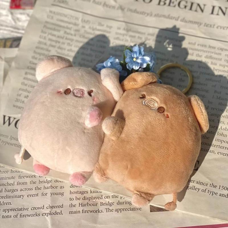 1 Paar Plüsch-Magnetisches Partner-Schwein Schlüsselanhänger Niedliches Plüschtier Kawaii-Mädchen Weihnachtsgeschenk Personalisierter Magnet Rucksackanhänger