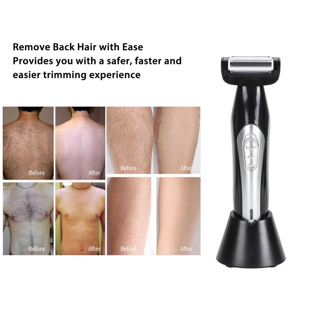 Back Trimmer for Men Extreme Reach Removable Handle Power Burst Wet Dry Use Men Back Groomer Back Trimmer for Men