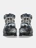 Fashion Spring and Autumn Gothic Dark Black Platform Thick Bottom Punk Metal Height-Creasing Leather Shoes Rivet Women's Boots Pumps