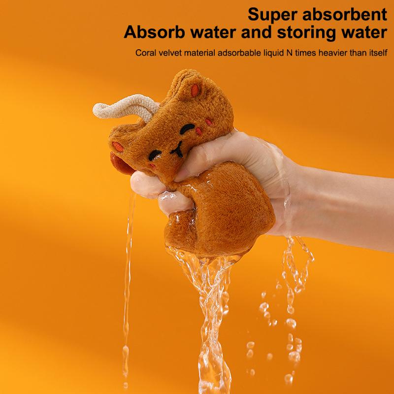 Cute Hand Towels Kitchen Wipe Water Cloth Kitchen Hanging Towels Dishwashing Cloth Bathroom Quickly Dry Cleaning Hand Towel