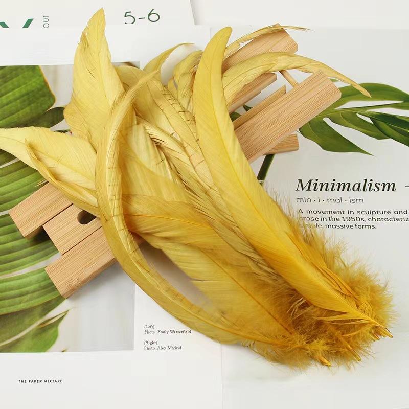 50Pcsdiy Handmade Feathers Long Feathers Off White Purple Tail Jewelry Accessories Mask Handicrafts Clothing Accessories