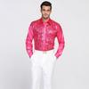 Men's Luxury Sequined Shirt Form-fitting Formal Shirt for Wedding Single-breasted Shirt with Long Sleeves Lapels