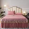 Lace Bed Skirt Set with Solid Colors - 3-Piece and Various Sizes for Home Use (1.8m)