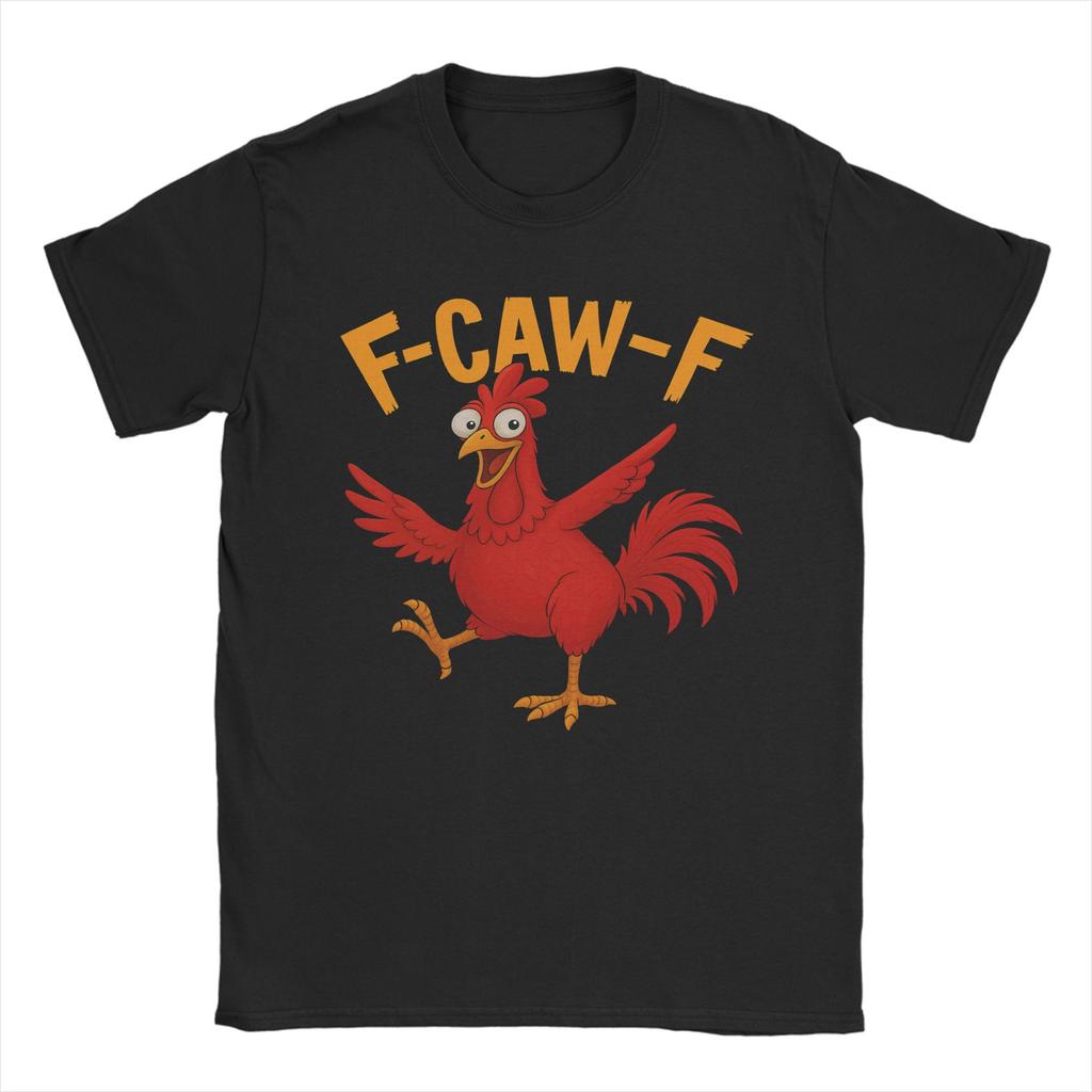F-Caw-F Funny Chicken Christmas Xmas T-Shirt FCawF Rooster Meme Gift Popular T-Shirts Short Sleeve Summer Plus Size Top Tees