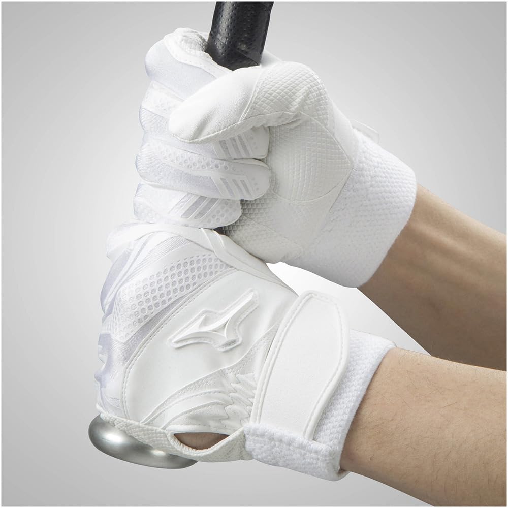 Mizuno Junior Batting Select Nine WG High School Baseball White Gloves, Pair, 1EJEH17010, Approved, (JS/Jr)