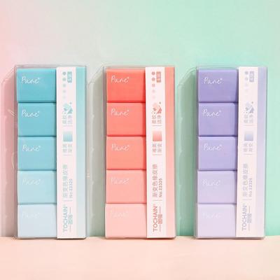 Set di 5 gomme da cancellare per colori sfumati puri, meno polvere, per la pulizia delle matite, per esami scolastici di cancelleria