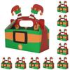 Confezione regalo di Natale da 10 pezzi Scatole regalo di cartone per caramelle Scatole per biscotti con manico Sacchetti per regali Forniture per bomboniere per feste