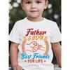 European sizes Summer Fashion Boys' Short Sleeve T-Shirt with Cartoon Pattern and "FATHER & SON BEST FRIENDS for LIFE" Letter Print Casual Top