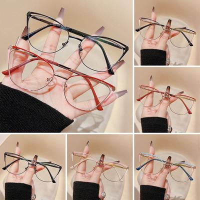 Classic Blue Ray Blocking Anti-Blue Light Glasses Ultralight Metal Square Eyeglasses Eye Protection Frame Eyewear Men Women