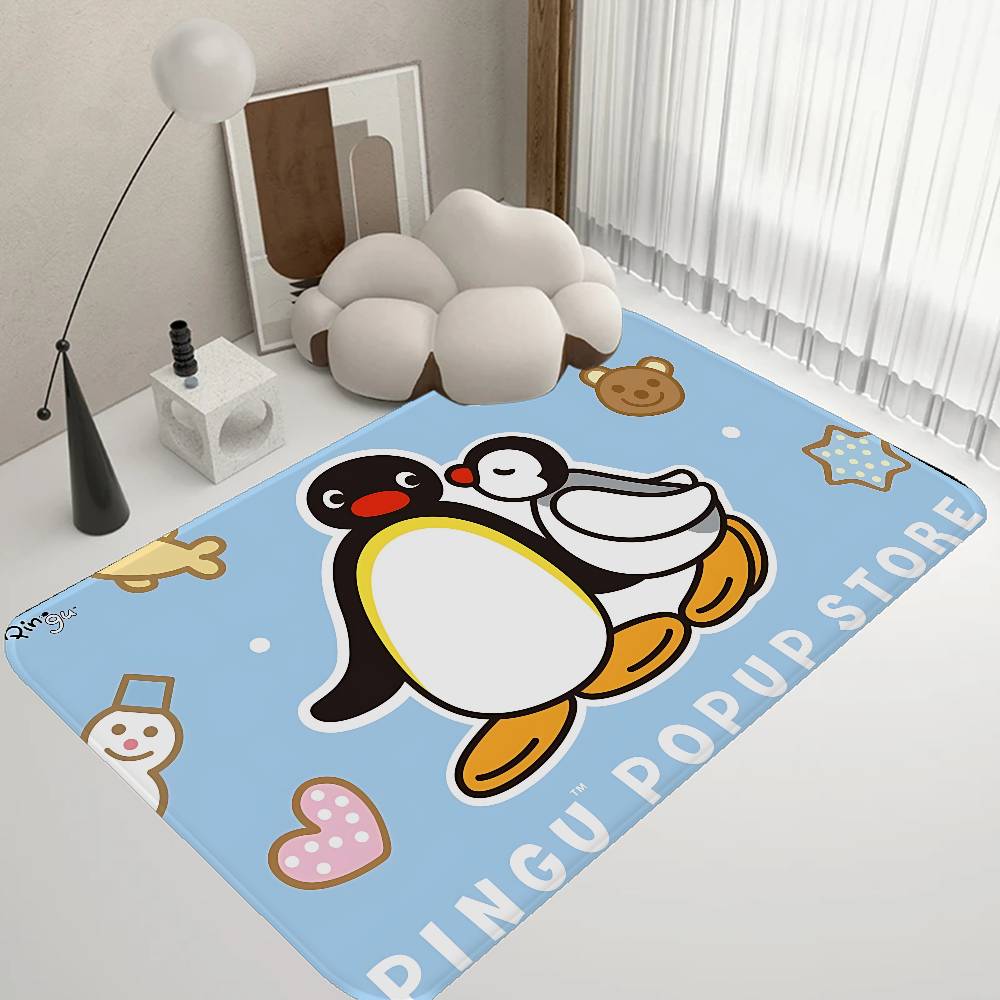 Funny P-Pingu Cute Cartoon Hallway Carpet Washable Non-Slip Living Room Sofa Chairs Area Mat Kitchen Doormat Area Rug
